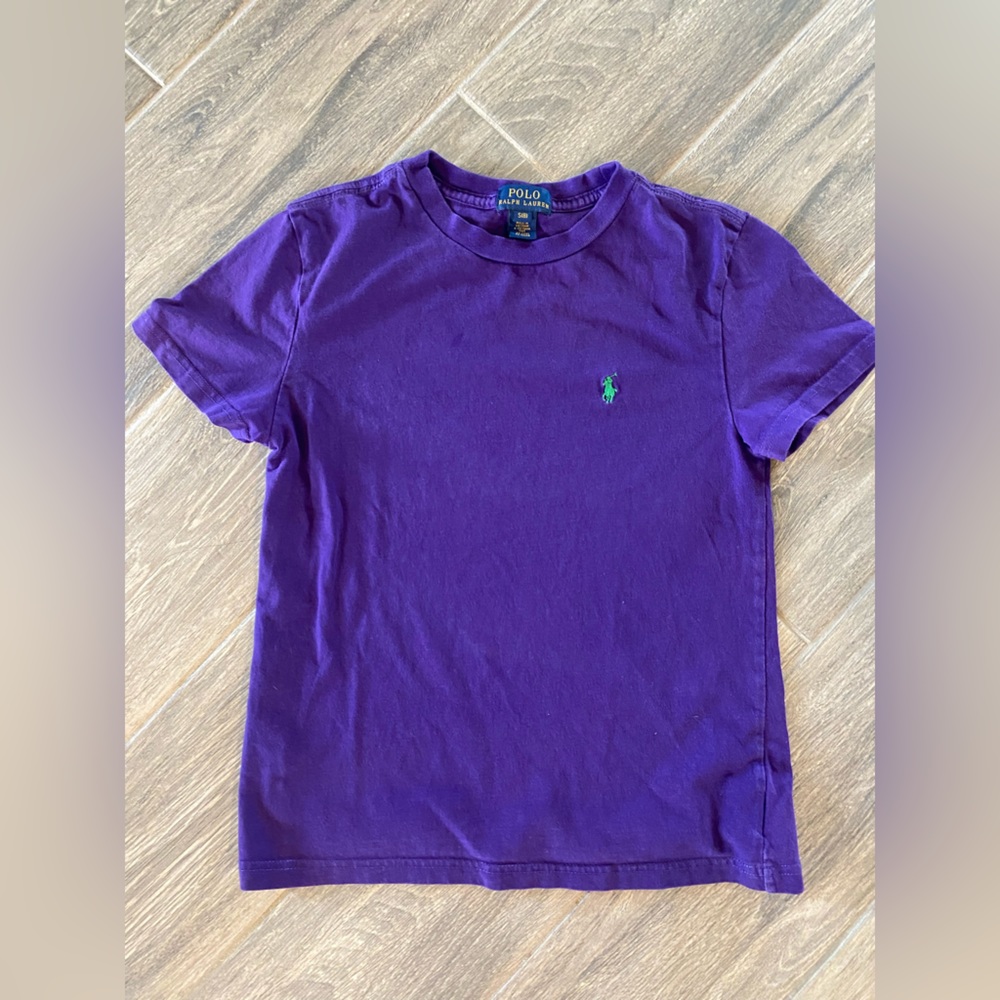 Unisex Ralph Lauren Purple Tee Shirt Small 8 💜